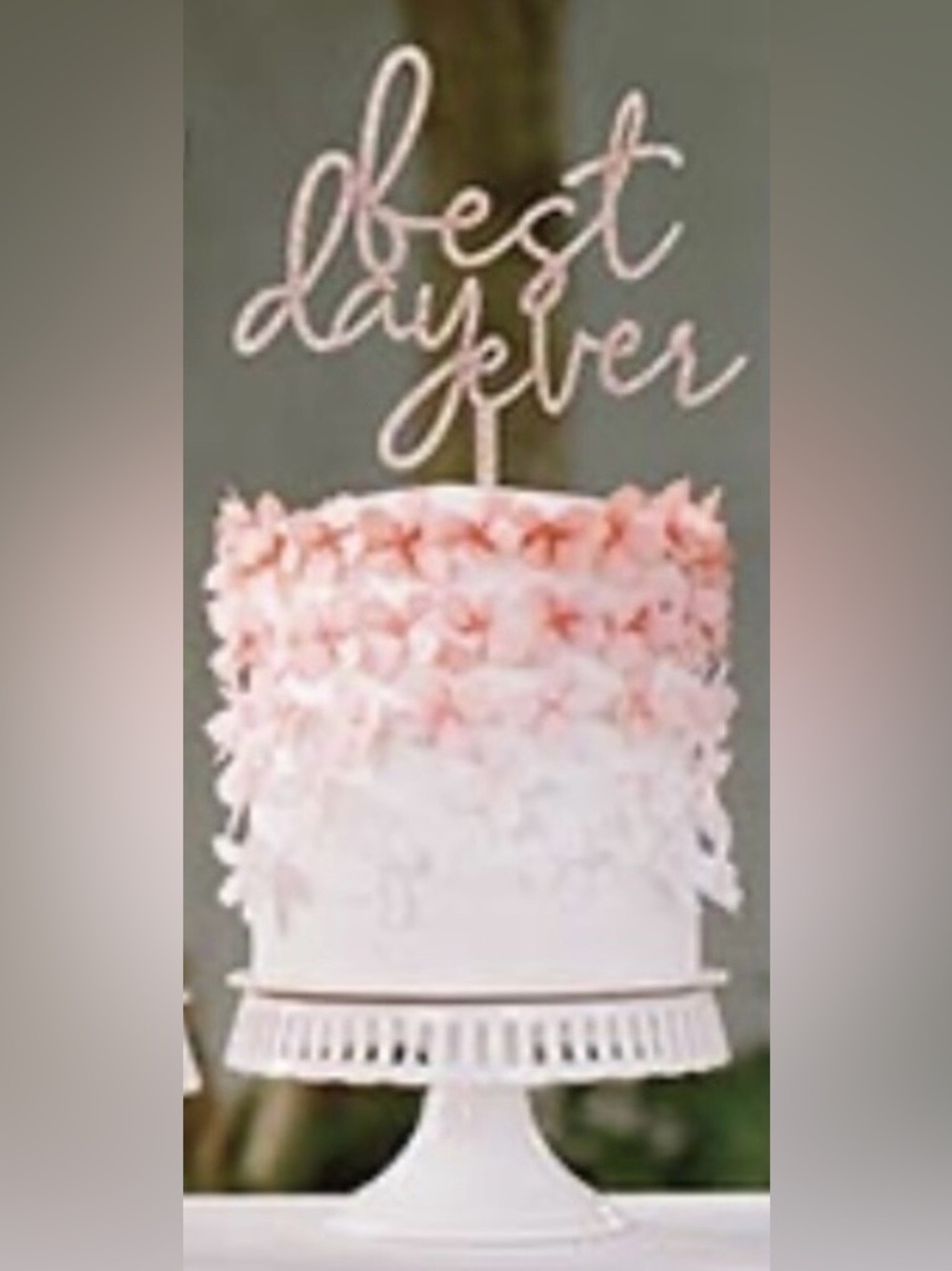 NEW Gold/Pink 'Best Day Ever' Cake Topper